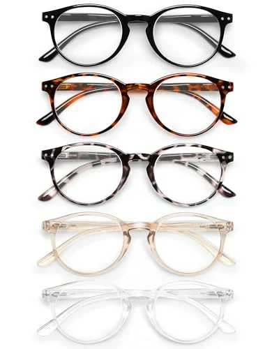 4 Pack Reading Glasses Retro Readers Oversize Square Eyeglasses For Men Women