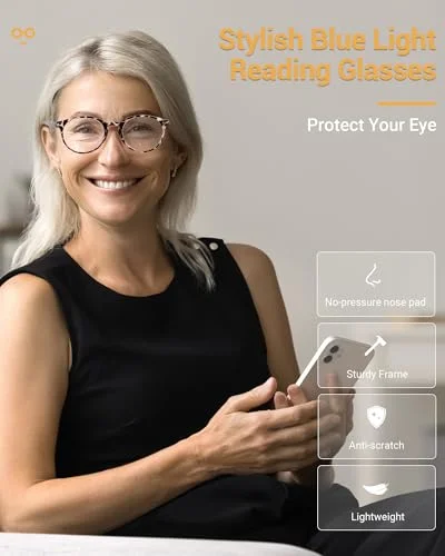 4 Pack Reading Glasses Retro Readers Oversize Square Eyeglasses For Men Women 2