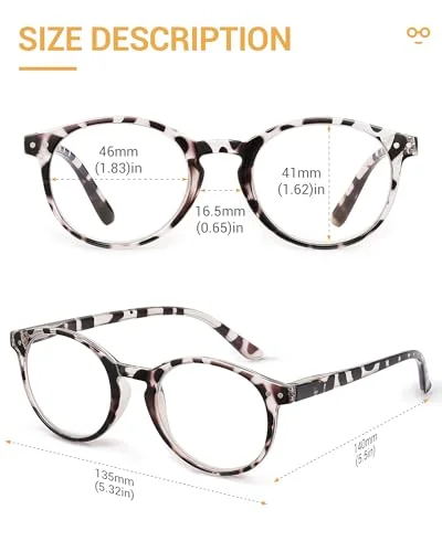 4 Pack Reading Glasses Retro Readers Oversize Square Eyeglasses For Men Women 3