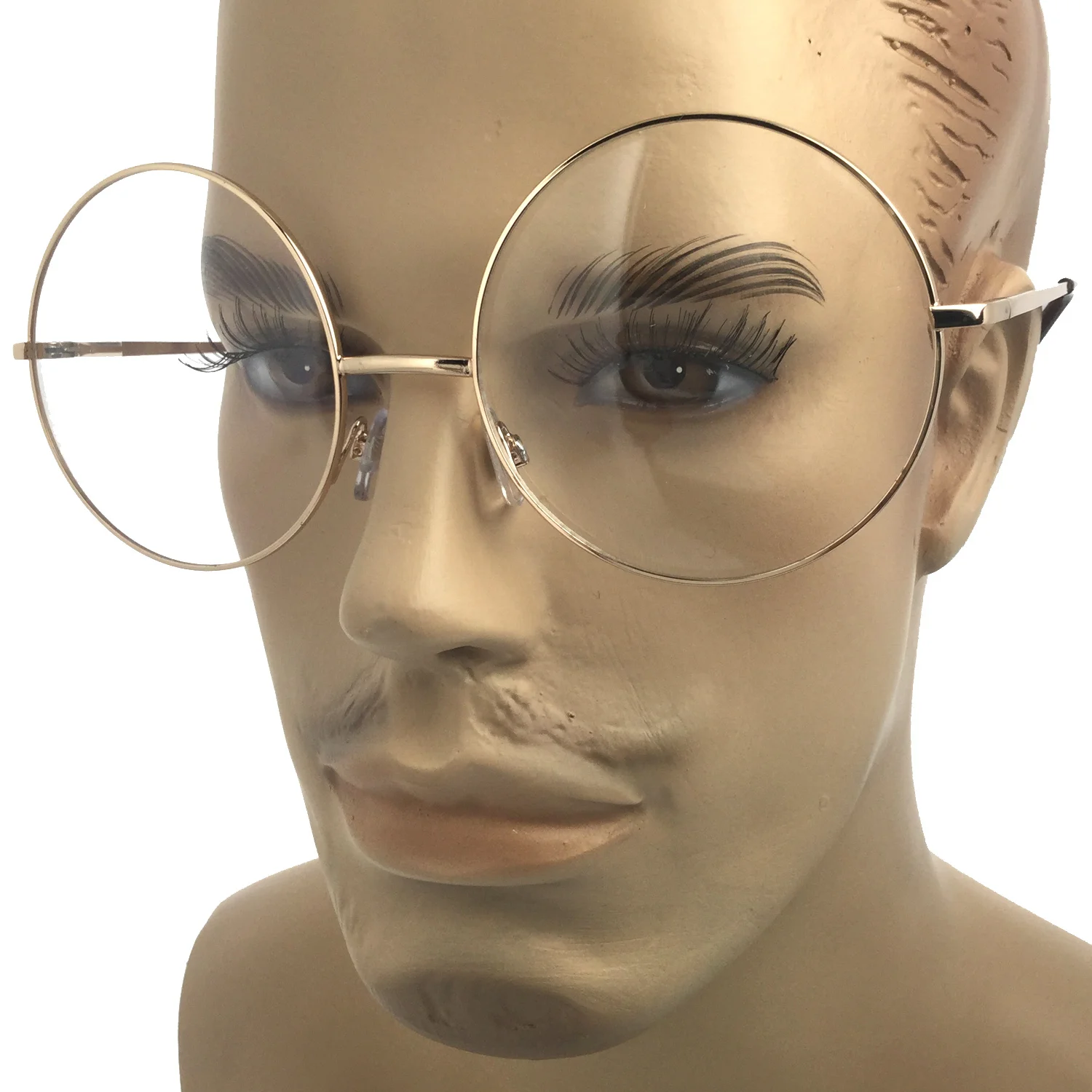 Large Oversized Big Round Metal Frame Clear Lens Round Circle Eye Glasses Medium