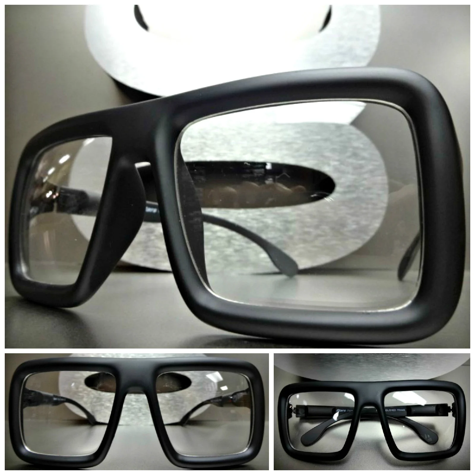 Oversize Thick Acetate Spectacles Frame Full Rim Square Eyeglasses Retro Glasses 3