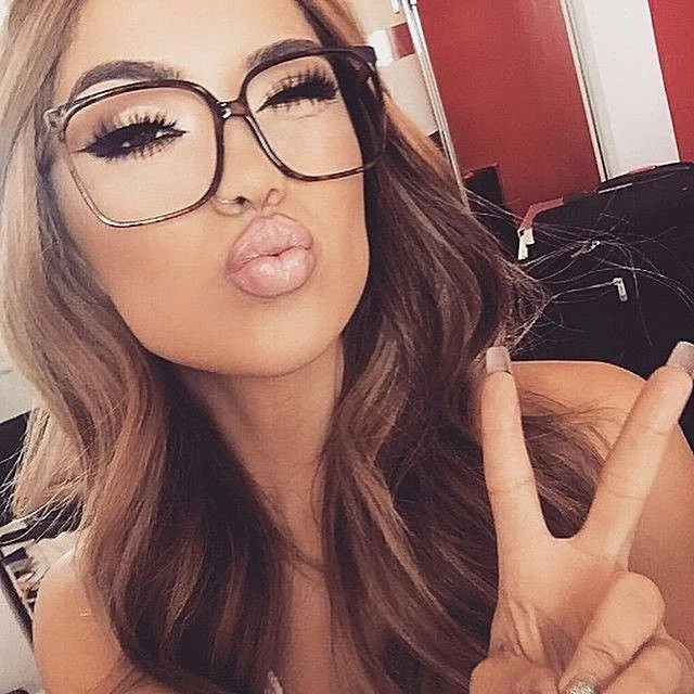 OVERSIZED XL Big WAYF FULL Rim Women Eyeglasses Clear Lens Shadz SQUARE NERD